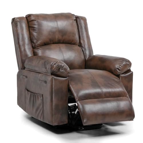 COMHOMA Power Lift Recliner for Elderly, Lift Chair with Heat and Massage，PU Recliner Sofa with 2 Side Pockets and Infinite Position for Living Room (Brown) 8