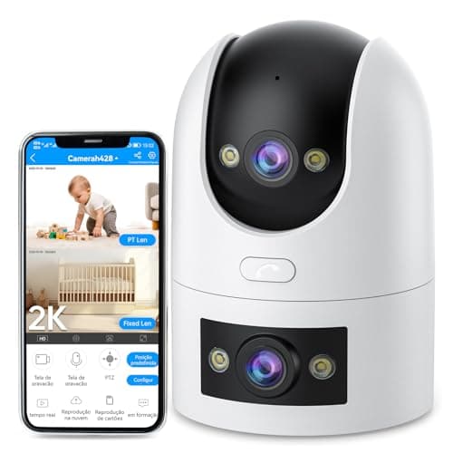 JOOAN Dual Lens Security Camera 2Kx2 5G 2.4G Dual WiFi 360°View,IP66 Waterproof Color Night 24/7 Recording,Auto Tracking Pet Cam Elder/Child Care Home Surveillance,Cloud/Card Storage