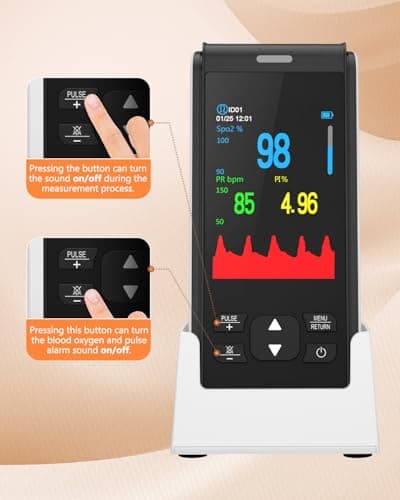 HealthTree Pulse Oximeter Rechargeable Fingertip Pulse Ox, Handheld Pulse Oximeter, Finger Blood Oxygen Saturation Monitor with SpO2 & Pulse Rate, Portable Oxygen Meter Finger for Adults 7