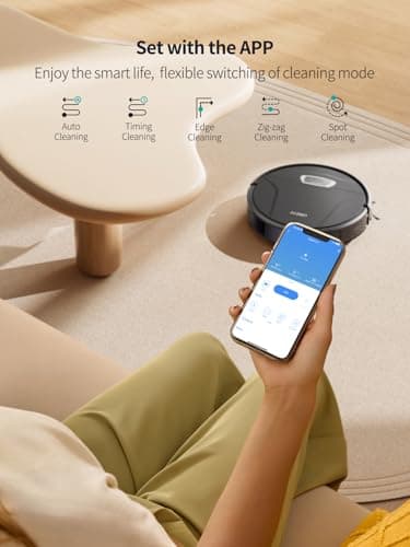 Airzeen Robot Vacuum Cleaner with 4500Pa Strong Suction, 3 in 1 Robot Vacuum and Mop, Carpet Auto-Boost, Self-Charging, 2.9”Slim Design, Remote/App/Alexa Control, Ideal for Pet Hair/Carpet/Hard Floor 6