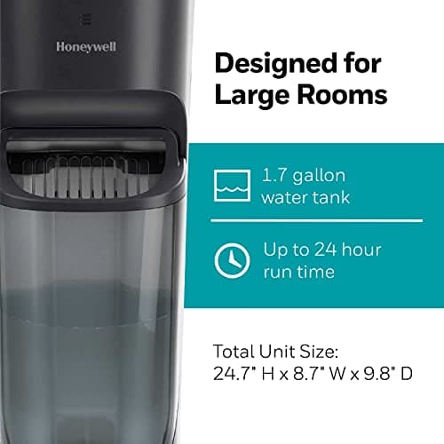 Honeywell Top Fill Tower Humidifier, Digital Humidistat, Black – Cool Mist Humidifiers for Bedroom, Home or Office with Space-Saving Tower Design 5