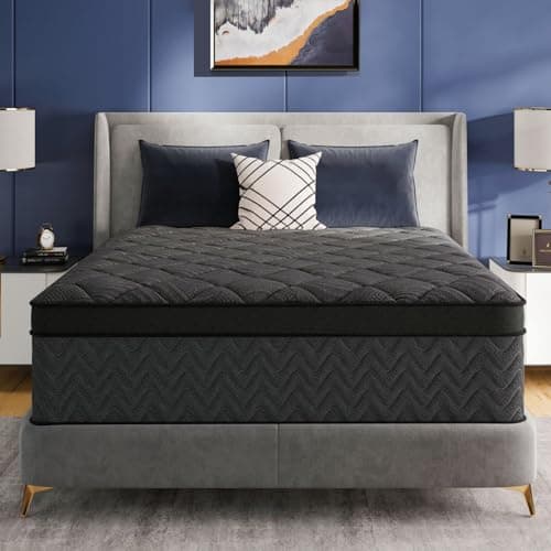 BEDingly Queen Size Mattress, 14 Inch Luxury Hybrid Queen Mattress in a Box, Medium Firm Mattresses with Cooling Gel Memory Foam & Pocket Springs, Double Additional Support, 365-Night Trial