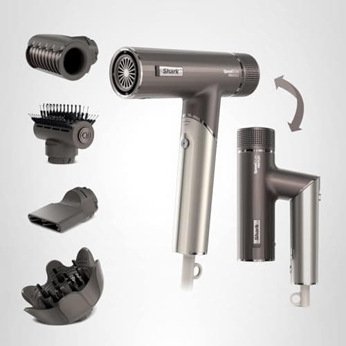 Shark SpeedStyle Pro Flex Professional Performance High-Velocity Hair Dryer System with Scalp Shield & IQ Speed Styling and Drying Suite, Lightweight, Ionic, No Heat Damage, Mocha Silver, HD542 15