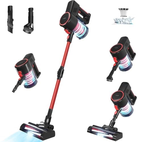 WOMOX Cordless Stick Vacuum Cleaner - Powerful Suction Rechargeable 2000mAh Battery 40Min Runtime Handheld Vacuum Cleaner for Home 4 in 1 Lightweight Portable Vacuum for Hardwood Floor Carpet Pet Hair