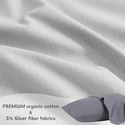 Grounding Pillowcase 2 Pack Cotton Grounding Pillow Case with 15ft Grounding Wire Grounding Pillow Cover for Improve Sleep Relieve Pain (20x30IN, Grey) 5