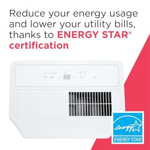 Frigidaire 22-Pint Portable Dehumidifier with Energy Star Certification for Small/Medium Rooms, Bedrooms & Bathrooms, Custom Humidity Control, Auto Shut Off, White 8