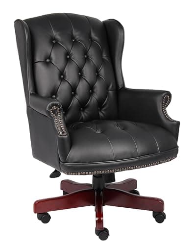 Boss Office Products Wingback Traditional Chair in Black, High-Back (B800-BK)