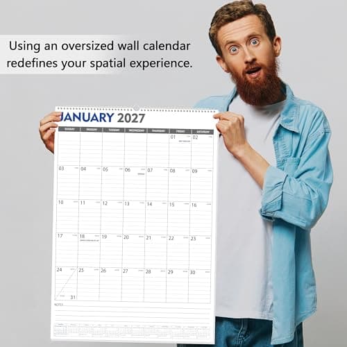 GuassLee Large Wall Calendar 2026-2027, 22"x15" Vertical Wall Calendar 2026, Jan. 2026 to Jun. 2027, 18-Month Paper Hanging Planner Wall with Julian Date for Office Home Planning & Organizing 6
