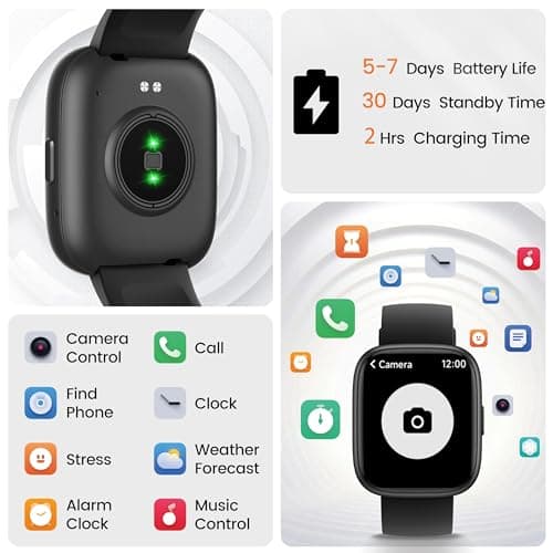 Smart Watch with Alexa Built-in, 1.83" HD Touchscreen Fitness Tracker with Bluetooth Calling, Fitness Watch with Heart Rate/Sleep Monitor, 120+ Sports Modes, IP68 Waterproof Smartwatch for Android iOS 7