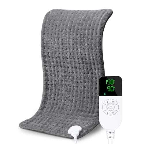 NOWWISH Heating Pad for Back Pain Cramps Relief, XL Moist Heat Electric Heating Pads with Auto Shut Off Large, Gifts for Women, 12 "x 24" Grey