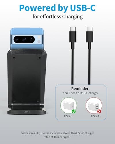 XMANA Wireless Phone Charger for Google Pixel 3 4 XL 5 6 7 8 9 Pro Android & iPhone 16-15W Fast Qi Wireless Charging Station for Samsung Galaxy S25 S24 S23 S22 Z Flip Fold OnePlus (Black) 5