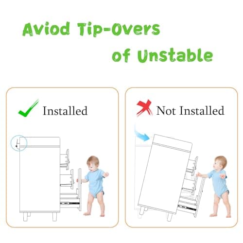 ROMSHINE Baby Dresser with Changing Table Top, 4 Drawers Nursery Dresser with Removable Guard, Infant Diaper Changing Station Baby Cloth Organizer for Nursery and Kids Bedroom, White - 44.9" W 8