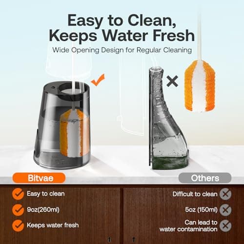 Bitvae Water Dental Flosser for Teeth, Cordless Water Teeth Cleaner Picks, 3 Modes 5 Intensities, IPX7 Waterproof, Rechargeable Water Dental Picks for Cleaning - Black 7