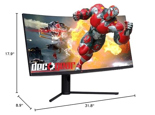 Deco Gear 34” Ultrawide Curved Gaming Monitor 3440×1440 UWQHD, 180Hz, 1ms MPRT, VA Panel, 1500R, HDR Ready, 100% sRGB, Adaptive Sync, Dual HDMI/DP, 21:9, VESA Mount, Tilt Adjustable - American Seller 8