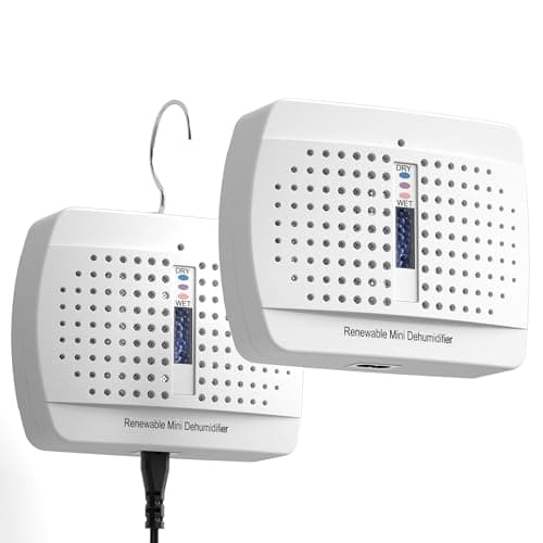 2 Pack Small Dehumidifier, Gun Safe Dehumidifiers, Damp Rid, Rechargeable Humidity Absorber Portable Moisture Absorber for Car Closet Bathroom Small Room