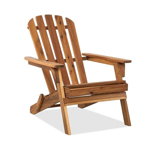 VICTORY RELAX Collapsible Adirondack Chair, 440 LBS Ergonomic Wooden Patio Armchairs with Waterproof and UV Protection Coating, Recliner Chair for Deck, Lawn, Backyard, Garden, Poolside, Fire Pit