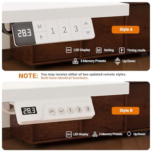 YDN Electric Standing Desk Adjustable Height, 40 x 24 Inches Stand up Desk with Cable Management, Home Office Desks with Splice Board & White Frame, White Top 5