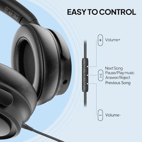 ADOOPE Wired Over-Ear Headphones with USB C Connector, Hi-Fi Stereo Sound, Noise-Isolating Ear Cups, Comfortable Fit for USB C Devices (No Bag, Black) 6