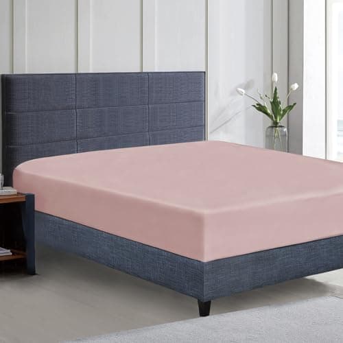 Mejoroom Queen Fitted Sheet Only - Bottom Sheets with All-Around Elastic - Super Soft and 16 inch Deep Pocket Bed Sheets - Easy Care, Fade and Wrinkle Resistant (1Piece,Dusty Pink)