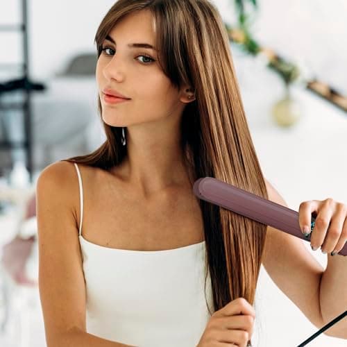Conair Limited Edition Bundle | INFINITIPRO by CONAIR Hair Dryer with Diffuser - and - Conair Double Ceramic 1-inch Digital Flat Iron | Plum | Amazon Exclusive 6