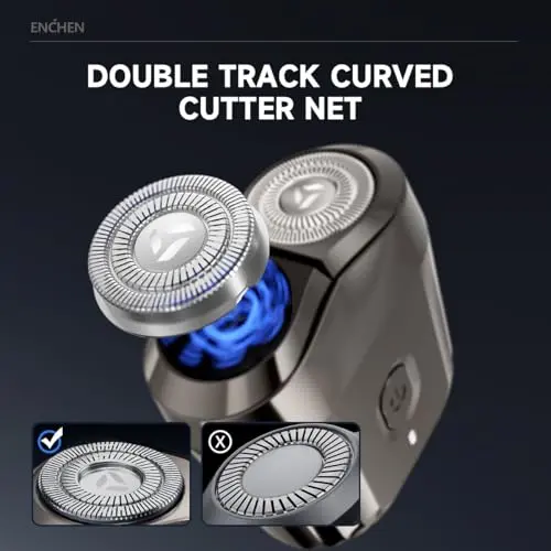 ENCHEN Electric Shavers for Men – Portable, Waterproof, Rechargeable Dual-Head Design, Close & Smooth Shaves, Travel-Size Pocket Fit for Men 6