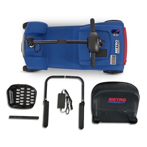 Christmas Gift for Mom Dad Parents Metro Mobility 4 Wheel Electric Scooter for Adults and Seniors,300 lbs Capacity, Travel - Detachable Basket and Seat M1 LiteX Blue 8