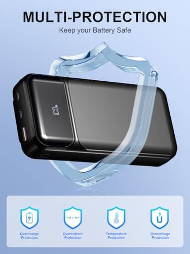 Power-Bank-Portable-Charger 49800mAh Portable Phone Charger Power Bank with 3 Built-in Cable(USB-C, iOS, USB-A), 22.5W Fast Charging LED Display External Battery Pack for iPhone Android Samsung, etc 6