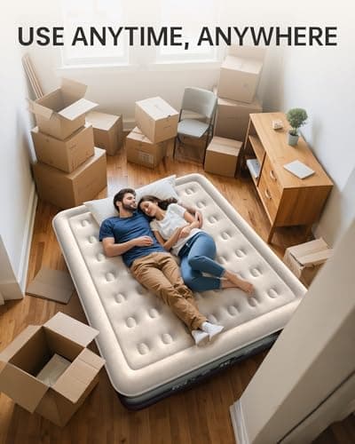 OhGeni King Size Air Mattress, Family Choice Award with Built in Pump, Ideal Alternative to a Bed, 18'' Comfortable Blow Up Colchones Inflables Mattress for Home, Guests, Portable Air Bed, 700 lbs 6