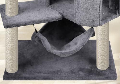YUNIQUE Cat Tree with Cat Condo and Big Hammock, Grey 6
