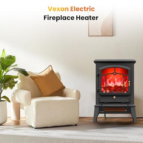 VEXON Electric Fireplace Heater,1000W/1500W Electric Infrared Quartz Fireplace, 22” Freestanding Stove Heater with Realistic Flame, Portable Fireplace, Electric Fireplace Heater for Indoor use 6
