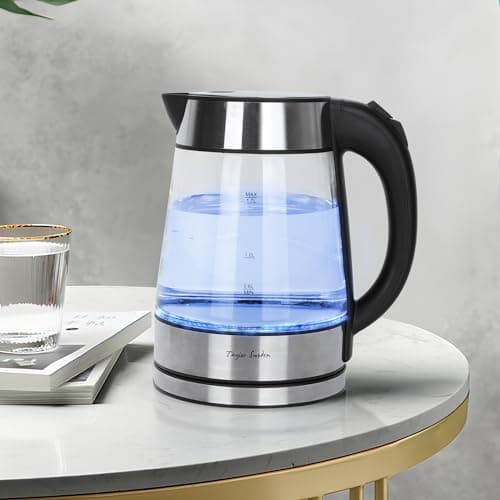 Taylor Swoden Glass Hot Water Kettle Electric for Tea and Coffee 1.7 Liter Fast Boiling Electric Kettle Cordless Water Boiler with Auto Shutoff & Boil Dry Protection 7