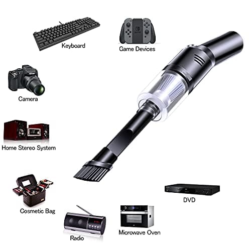 Auloea Portable Mini Car Vacuum Cleaner, High Power Cordless(400g) Handheld Rechargeable Vacuum Cleaner for Desk V06 8