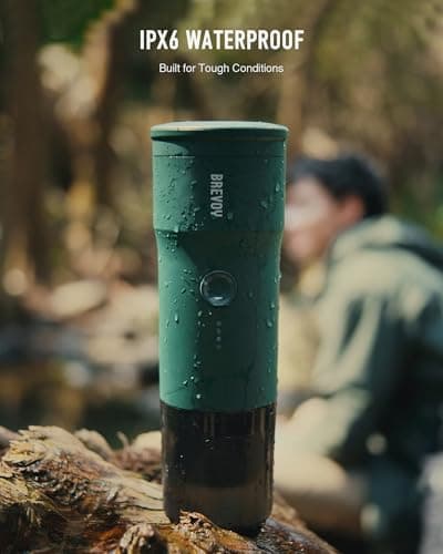 BREVOY Portable Electric Espresso Machine, Ground Coffee & Capsule, Self-Heating, 20 Bar 12V Mini Car Travel Coffee Maker with 9000mAh Battery-Ideal for Camping, RV, Hiking, Office 7