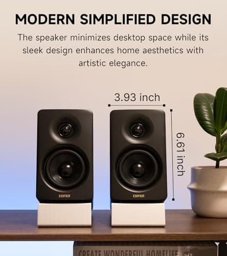 Edifier M60 Multimedia Speaker Bluetooth 5.3, 66W RMS, Hi-Res Audio & Hi-Res Wireless Audio, LDAC,3" Mid Bass & 1" Tweeter, USB-C & Aux Inputs, Compact Desktop Speaker – Black 10