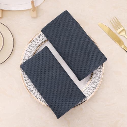 Homaxy 100% Cotton Waffle Weave Dish Cloths - 6 Pack Soft and Absorbent Dish Towels - 12 x 12 Inches Quick Dry Dish Rags - Dark Grey 8