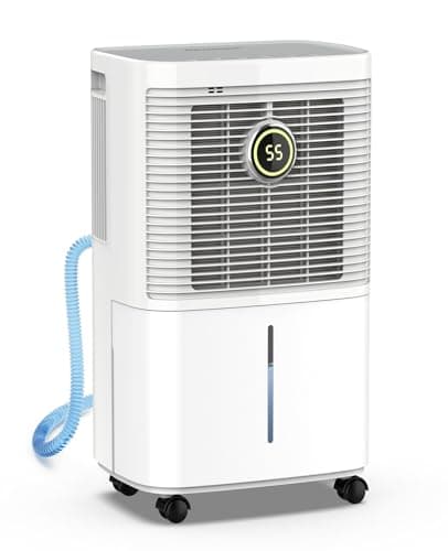 Dravonic 34 Pints Dehumidifier for Basement and Home, Quiet 3-Mode Operation with Continuous Drain Hose, 0.5 Gal Tank, Auto Defrost and 24H Timer for Bedrooms and Bathrooms (White)