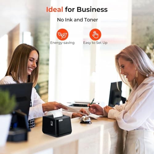 MUNBYN Thermal Receipt Printer P075, 3 1/8" 80mm POS Printer, USB Receipt Printers with Auto Cutter Support Cash Drawer, USB Serial Ethernet Interface for Windows/Android/Mac/Linux 9