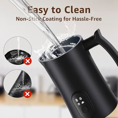 Milk Frother, 4 in 1 Electric Milk Steamer,11.8oz/350ml Automatic Warm and Cold Foam frother for Coffee, Latte, Macchiato, Cappuccino, Hot Chocolate 6