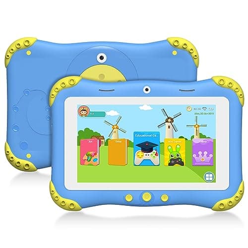 64GB Kids Tablet 7 inch Android 11 Tablet for Kids(Ages 3-12), 2GB RAM 64GB ROM 128GB Expand, Toddler Tablet with WiFi, Bluetooth, GMS, Parental Control, Shockproof Case, Google Play, YouTube, Netflix