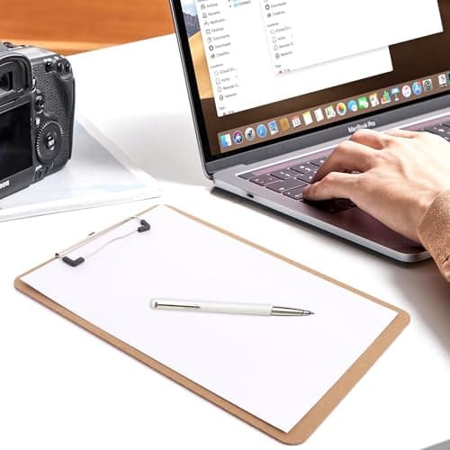 MIVIDE Clipboards, 23 Pack Hardboard Office Wood Clipboards Bulk, Letter Size Clipboard with Low Profile Clip, Clipboard with Hang for Classroom, School, Home, Office Supply 5