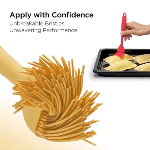 Kitchen Mama WaltzGrip Platinum Silicone Basting Pastry Brush: Set of 2 Heat-Resistant Brushes Utensils for Cooking, Baking, Grilling, Barbecue, and Spreading Oil, Butter, Egg (Yellow) 5