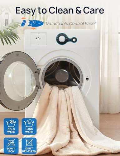 Westinghouse Electric Throw Blanket with Foot Pocket for Adults, Soft Flannel to Sherpa Heated Throw with 6 Heating Levels & 2-10 Hours Time Settings, Fast Heating & Machine Washable, 50x62, Beige 7