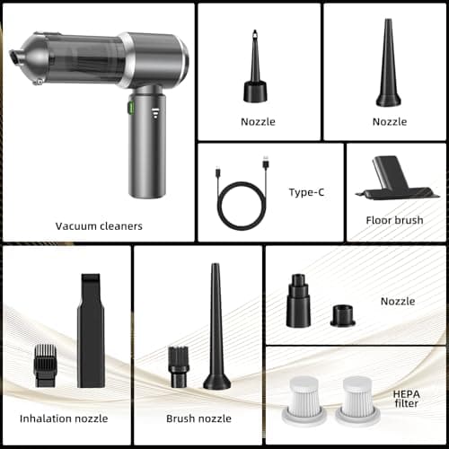 Handheld Vacuum Cleaner, 28000Pa 4 in 1 Handheld Vacuum Cordless, Brushless Motor, One-Touch Dust Removal, 3 Speeds Car Vacuum Cleaner Portable Cordless, Ideal for Office, Home, Kitchen, Car, Pet Hair 7
