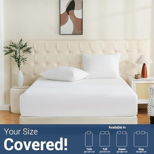 White Bulk Twin Fitted Sheet Only Deep Pocket 6 Pack, Quick Sort Bottom Bed Sheets Color-Coded Label Threads, Soft Brushed Microfiber Hotel Motel Airb&bs Essentials for Hosts, 39"x75" 7