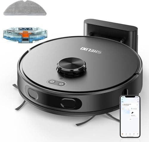 Robot Vacuum and Mop Combo, Robotic Vacuums Cleaner with LiDAR Navigation, Smart Mapping, Strong Suction, with WiFi/App/Alexa/Voice Control, Obstacle Avoidance, for Home, Wood/Hard Floors, Pet Hair