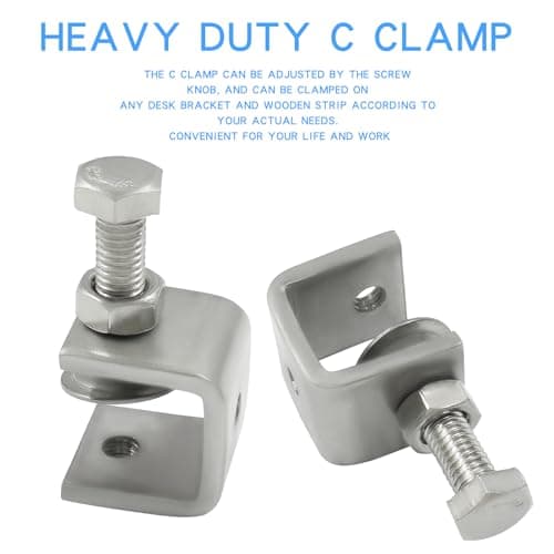 Biaungdo 6 Pcs Stainless Steel C-Clamp, Mini C Clamps Heavy Duty Metal Clamps Desk Tiger Clamp Woodworking Clamp Small U Clamps G-Clamp with Stable Wide Jaw Opening for Mounting(20mm) 5