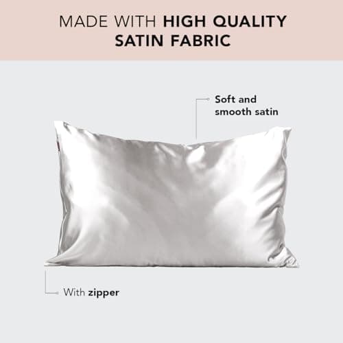Kitsch Satin Pillowcase (Standard, Champagne Butterfly) & Satin Pillowcase (Standard, Silver) with Discount 6