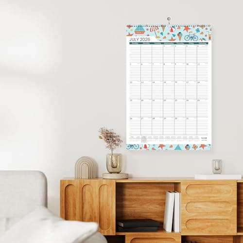 SUNEE 2026 Wall Calendar Large 22.75"x15.5", 21 Month Calendar (Ends June 2027), Vertical Extra Large, Seasons Color 6