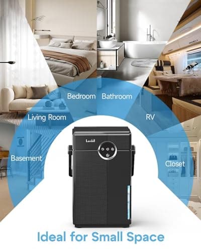 Lacidoll Small Dehumidifier with Drain Hose, Portable Dehumidifier for Bathroom, 118oz Dehumidifiers for Home 800 sq ft with 7 Colorful Light, Quiet Dehumidifiers for Bedroom RV Closet Basement 8