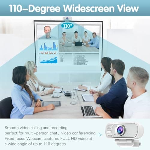 usb c webcam 1080P Webcam,Live Streaming Web Camera with Stereo Microphone, Desktop or Laptop USB Webcam 110 Degree View Angle, HD Web cam for Switch 2,Video Calling, Recording, Conferencing, Gaming 5
